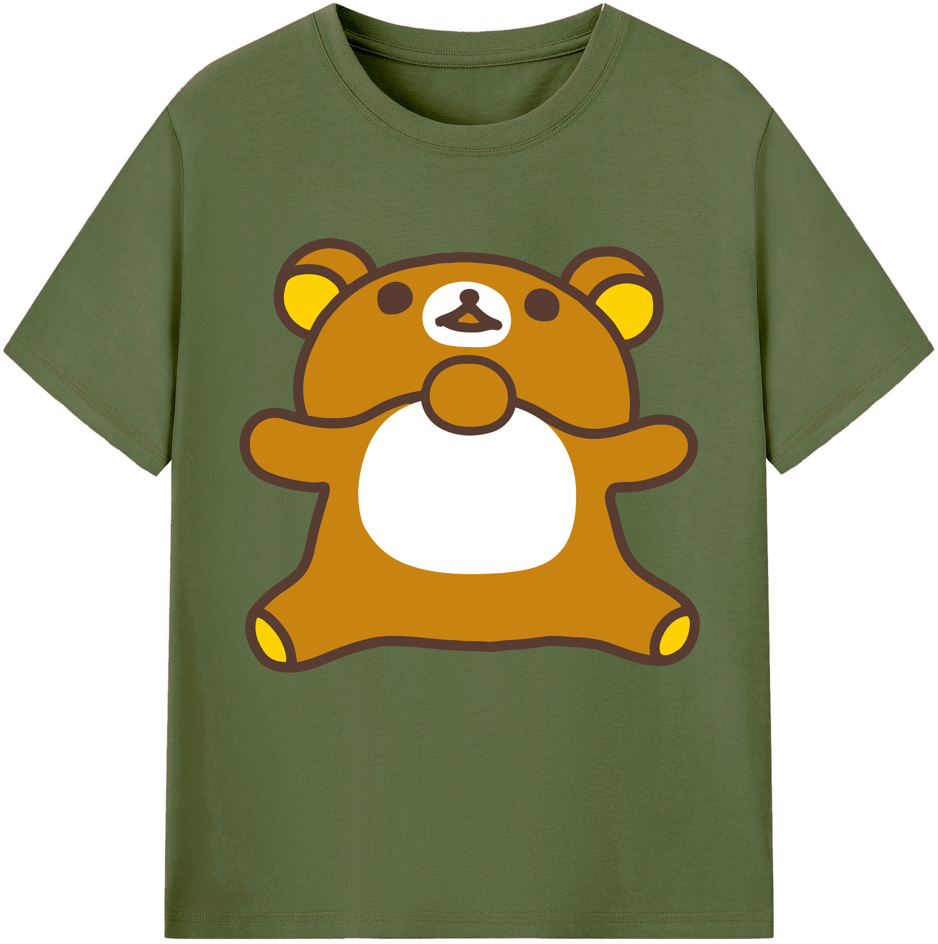 （画像用） リラックマ リラックマ キイロイトリ Rilakkuma Korilakkuma Kiiroitori 綿100％半袖Tシャツ（フロントプリント）